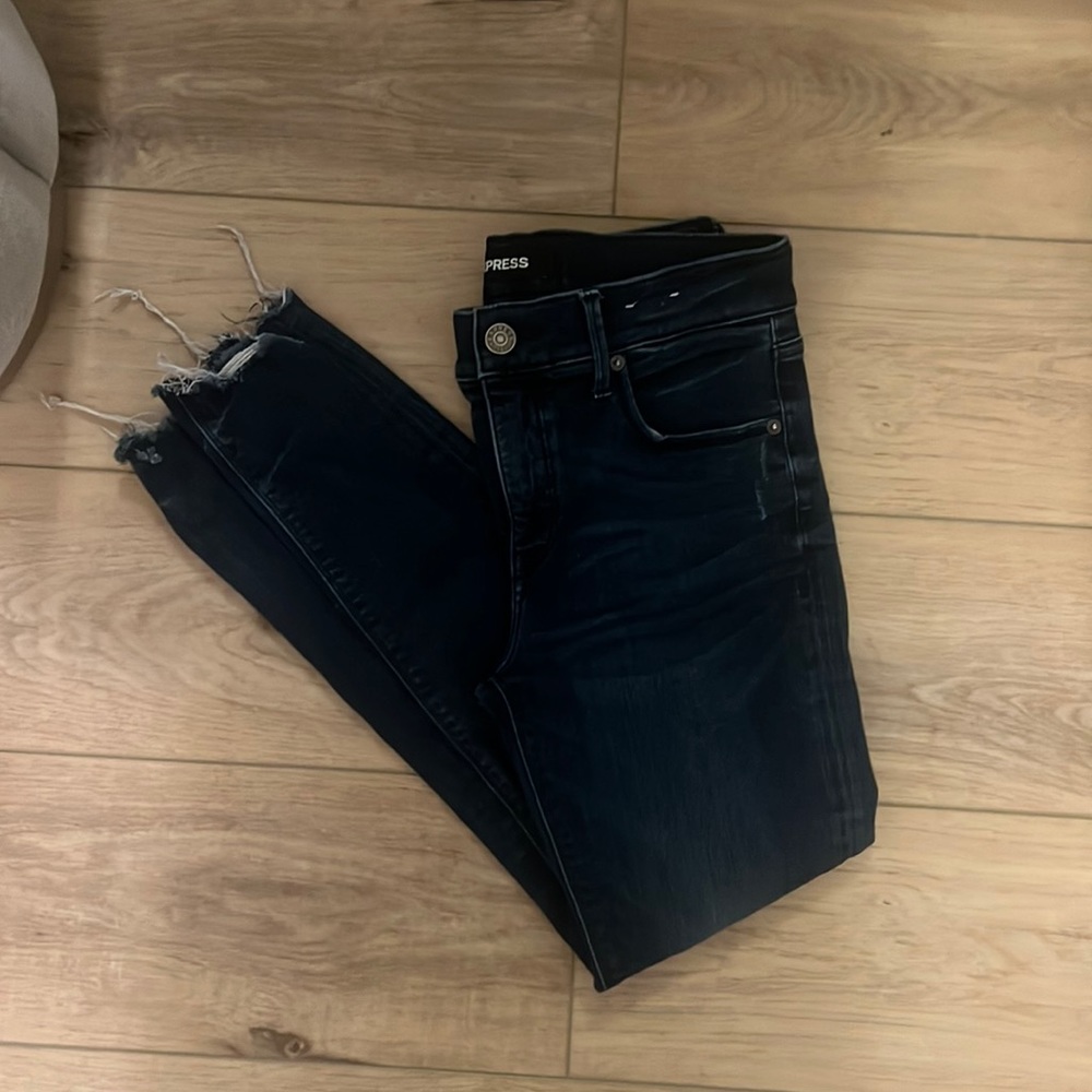 Express jeans - stretch + denim perfect ankle legging mid rise size 6R